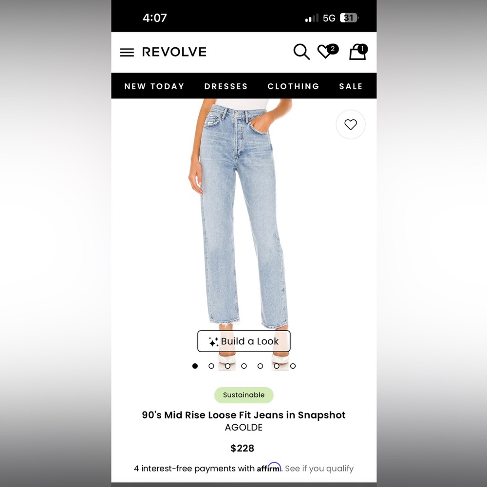 Agolde 90's Mid Rise Loose Fit Jeans